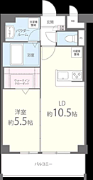 プレミアムワン 1LDKの間取図画像