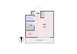サン松香台 ワンルームの間取図画像