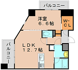 アクシオン吉塚プレミアム 1LDKの間取図画像