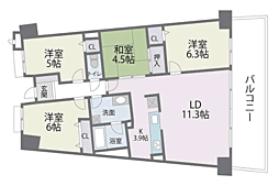 アイランドシティインフィニガーデンS棟 4LDKの間取図画像