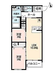 robot home箱崎宮前 2LDKの間取図画像