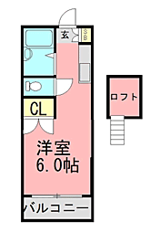 セイントヴィラ和白1 ワンルームの間取図画像