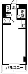 プレアール原田 ワンルームの間取図画像