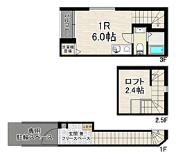 レガーロ名島 ワンルームの間取図画像