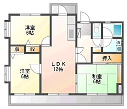 グレース土井2 3LDKの間取図画像