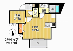 R-smart 九産大前II 1LDKの間取図画像