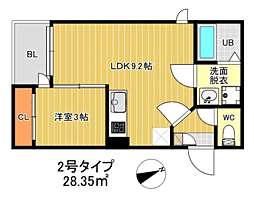 R-smart 九産大前III 1LDKの間取図画像