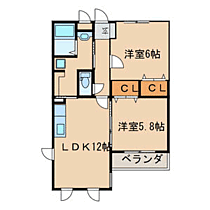 メゾンレーヴＣ．Ｃ． 206 ｜ 福岡県古賀市花見東４丁目6-12（賃貸マンション2LDK・2階・55.08㎡） その2