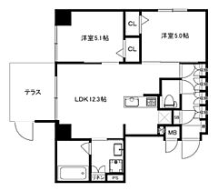 MODERN PALAZZO箱崎grace 101 ｜ 福岡県福岡市東区箱崎１丁目41-22（賃貸マンション2LDK・1階・52.51㎡） その2