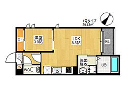 REGALEST 千早 301 ｜ 福岡県福岡市東区松崎４丁目14-29（賃貸アパート1LDK・3階・29.43㎡） その2