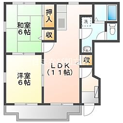 セントレージ横山 2LDKの間取図画像