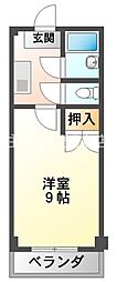 パレス 三宝 1階1Kの間取り