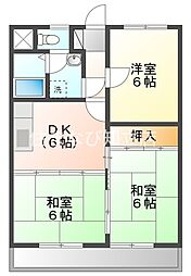 メゾンドール神谷 3DKの間取図画像