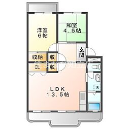 ハイツルミナス 2LDKの間取図画像