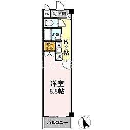 タイムD3 1Kの間取図画像