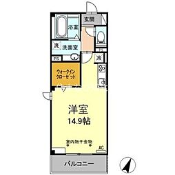 Sky・eつげの木 ワンルームの間取図画像