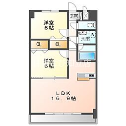 カーサグリージョ 2LDKの間取図画像