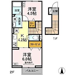 サニーコートスリーリバー 2Kの間取図画像