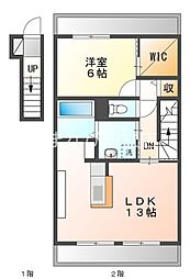 ウィルグレイス 1LDKの間取図画像