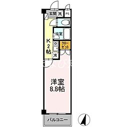 タイムD2 1Kの間取図画像