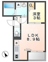 Jack yabaI 1LDKの間取図画像