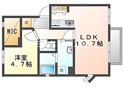 アメニティー住吉A 1LDKの間取図画像