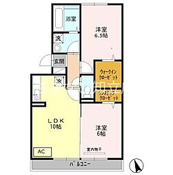 グレース雅A 2LDKの間取図画像