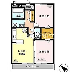 プラムビレッジ 2LDKの間取図画像