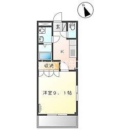 サンシャインアイ 1Kの間取図画像