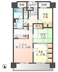 ガーデンヒルズ三河安城 3LDKの間取図画像