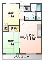 オアシスコート 2LDKの間取図画像