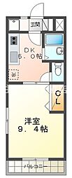 セレッソ21 1DKの間取図画像