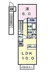 アルドーレ 1LDKの間取図画像