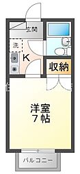 コーポ浅井2棟 1Kの間取図画像