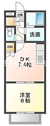 ヨーロピアンシャレー参番館 1DKの間取図画像