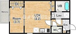 ジーメゾン知立 1LDKの間取図画像