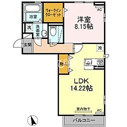メゾンMINAMI2 1LDKの間取図画像