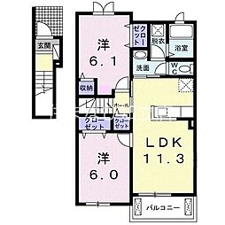 ビバーチェ 2LDKの間取図画像