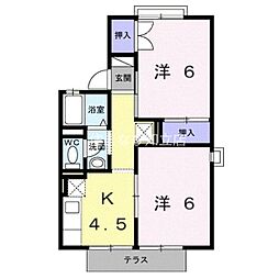 サンライズ 2Kの間取図画像
