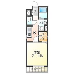 グランメゾン知立 1Kの間取図画像