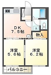 エントピア20A 2DKの間取図画像