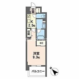 Roothill10 1Kの間取図画像