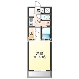 A・City弁天 1Kの間取図画像