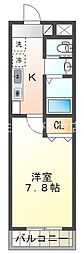 Kビル横山 1Kの間取図画像