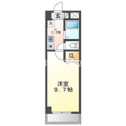 A・CITY日の出 1Kの間取図画像