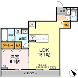 maisonSOLARE 1LDKの間取図画像