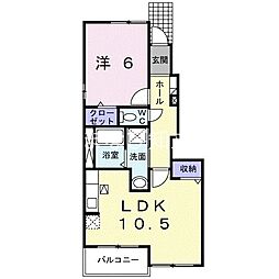 プリム・ローズ 1LDKの間取図画像