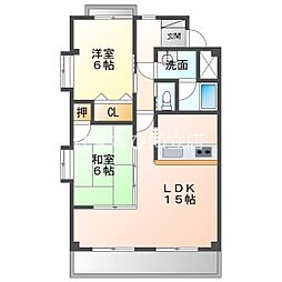 和泉乃郷参番館 2LDKの間取図画像