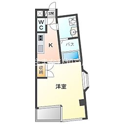 カーサヨサミ 1Kの間取図画像