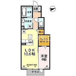 エムグランデA 1LDKの間取図画像